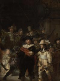 Digitální sken Rembrandtova díla Noční hlídka.