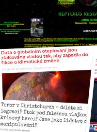 Ukázky z webů, na které upozorňuje Atlas konspirací.