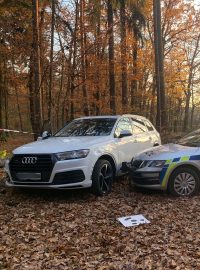 Na Barrandovském mostě srazilo kradené auto policistu. Jeho kolega použil varovné výstřely, vůz přesto ujel. Vozidlo policisté zastavili násilným způsobem u obce Louňovice za použití policejního rámu