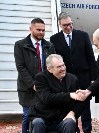 Miloš Zeman během návštěvy u srbského prezidenta Aleksandara Vučiće