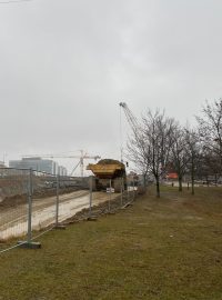 Stavba nové tramvajové trati, vedle níž vznikne nový projekt Západní brána Brno