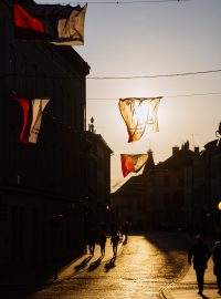 Centrum Jihlavy zdobily během festivalu vlajky