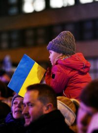 Také rodiny s dětmi přišly vyjádřit solidaritu s Ukrajinou