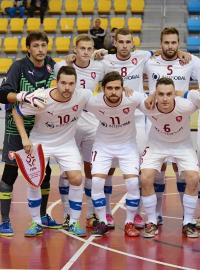 Česká futsalová reprezentace při loňském utkání s Polskem