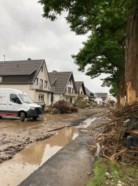 Povodněmi postižené městečko Ahrweiler v Německu.