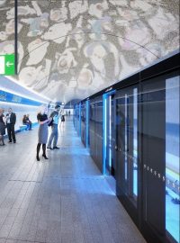 Návrh výtvarného ztvárnění nástupiště stanice Olbrachtova