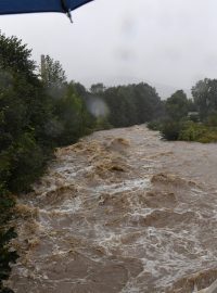 Na řece Opavě ve městě Opava byl při nynějších záplavách překročen stoletý průtok