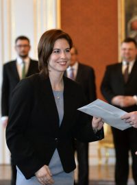 Soudkyně Lenka Zhoufová při jmenování v roce 2015 na Pražském hradě.