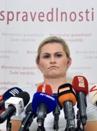 Ministryně spravedlnosti Taťána Malá (ANO) na tiskové konferenci