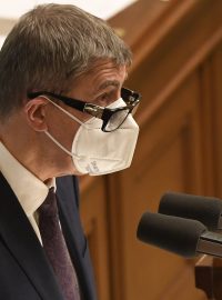 Premiér Andrej Babiš během jednání o prodloužení nouzového stavu