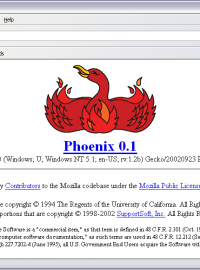 První verze prohlížeče Mozilla Firefox ze září 2002