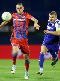 Tomáš Chorý v zápase Viktorie Plzeň proti Dinamu Záhřeb