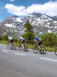 André Drege na třetí pozici při stoupání na Grossglockner