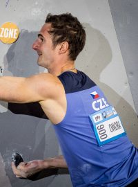 Adam Ondra na trati Světového poháru v Praze