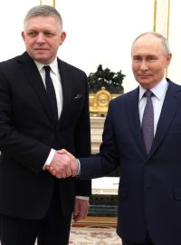 Slovenský premiér Robert Fico na předvánoční návštěvě ruského prezidenta Vladimira Putina