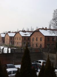 Pohled na koncentrační tábor Auschwitz-Birkenau