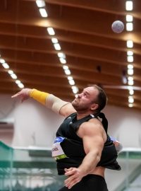 Koulař Tomáš Staněk na halovém mítinku Czech Indoor Gala v Ostravě