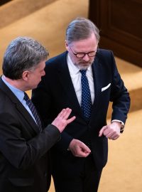 Petr Fiala a Pavel Blažek (oba ODS) v Poslanecké sněmovně