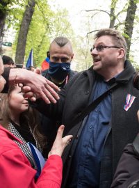 Protestní akce Volného bloku 1.5. na Střeleckém ostrově.