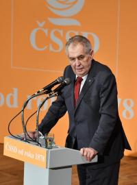 prezident Miloš Zeman na sjezdu ČSSD v Hradci Králové (2019)