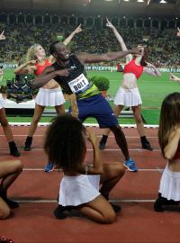 Usain Bolt si vítěznou stovku v Monaku užíval