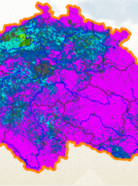 Relativní nasycení půdy podle projektu Intersucho k 18. říjnu 2020