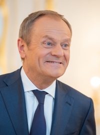 Polský premiér Donald Tusk byl na setkání v dobré náladě