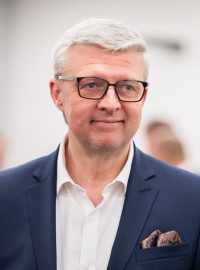 Karel Havlíček ve volebním štábu hnutí ANO