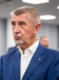 Andrej Babiš ve volebním štábu hnutí ANO