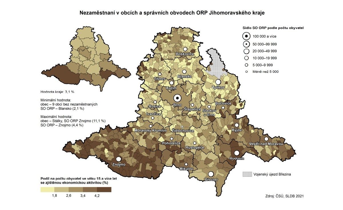 Nezaměstnanost v Jihomoravském kraji | Zdroj: ČSÚ