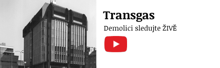 Transgas - sledujte demolici brutalistní stavby Transgas v centru Prahy živě na slow TV iROZHLAsu